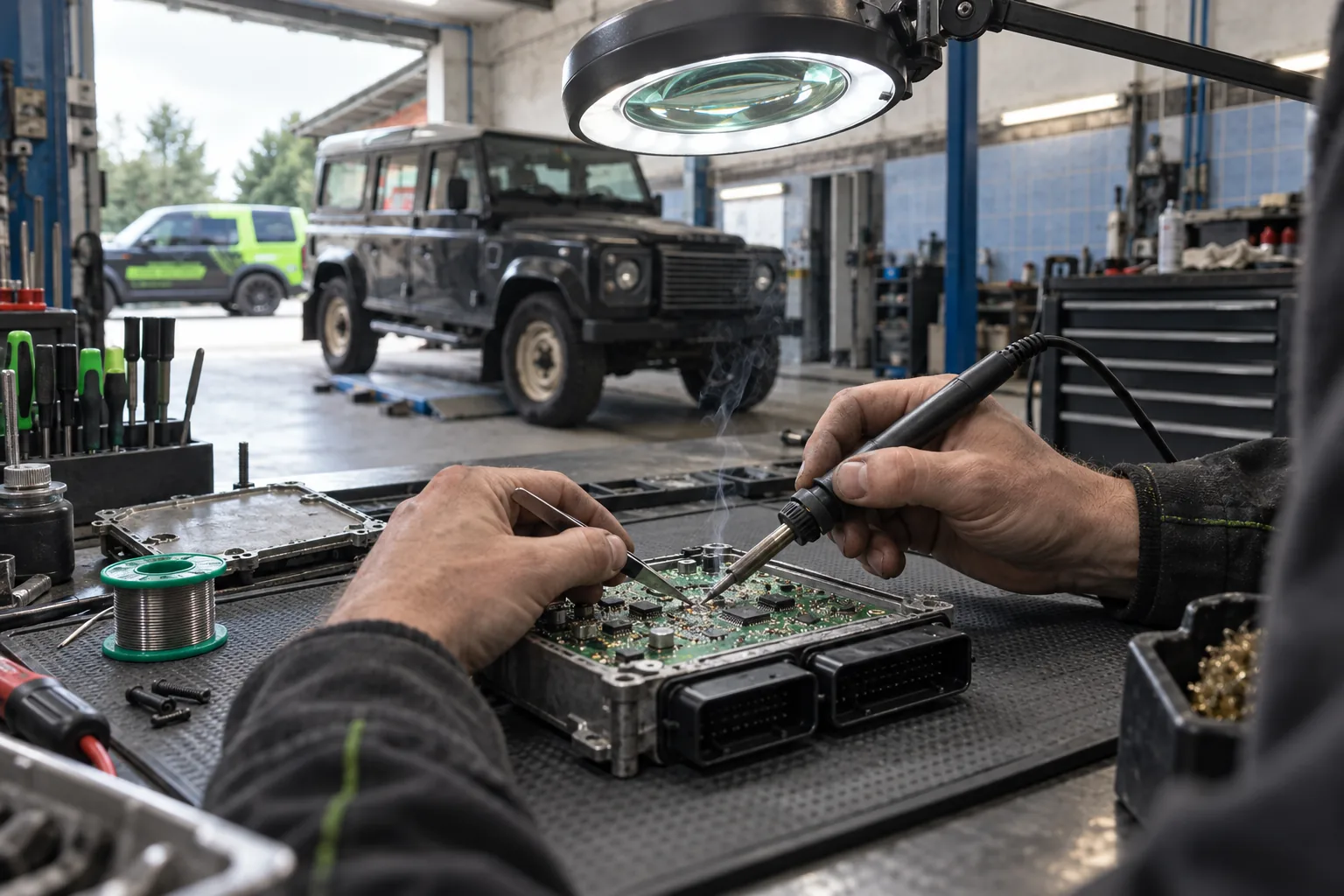 Naprawa modułu elektronicznego lutownicą